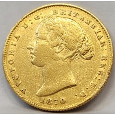 AUSTRALIA 1870 . ONE 1 SOVEREIGN . SYDNEY . GOLD